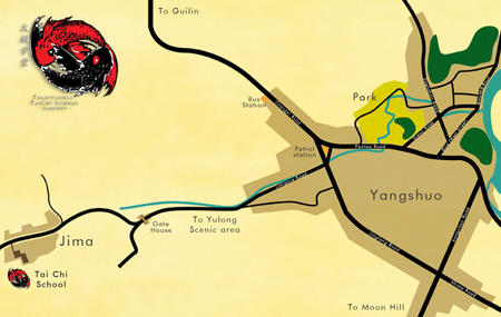 Yangshuo Tai Chi School map